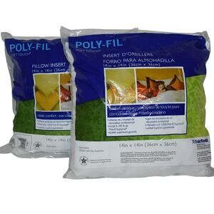 Throw Pillows Inserts with Zipper (Qty of 2, White) - 14 X 14 Inches